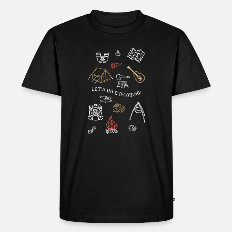 Camping Abenteuer Gliederung Design - Männer Premium Bio T-Shirt - Schwarz