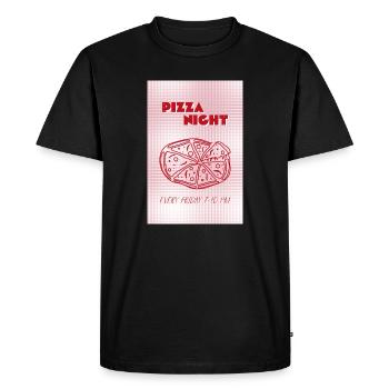 Bienvenue à la Soirée Pizza - rouge-rose - Style de fête - T-shirt Premium bio Homme - noir - Devant - Nico (187cm)