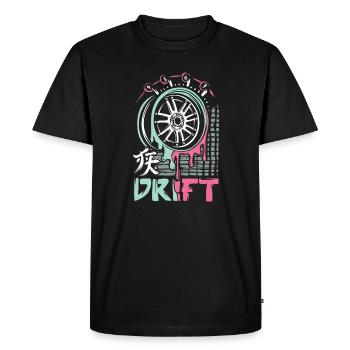 JDM Drift Rim – Japanese Car Tuning Art - Men's Premium Organic T-Shirt - black - Front - Nico (187cm)