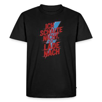 Je ne me déplace pas, je recharge - T-shirt Premium bio Homme - noir - Devant - Nico (187cm)