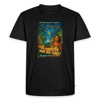 The Toaster That Ate Time - Men's Premium Organic T-Shirt - black - Front - Nico (187cm)