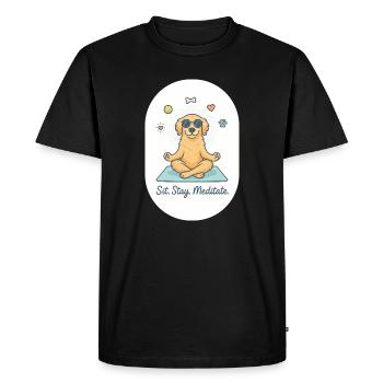 Zen Golden Retriever : le coach de vie moelleux - T-shirt Premium bio Homme - noir - Devant - Nico (187cm)