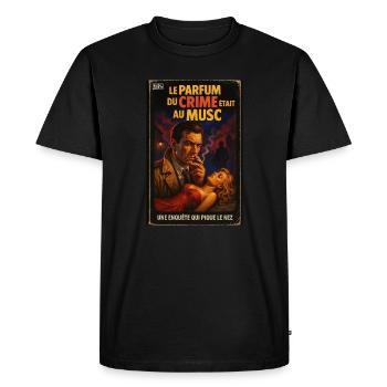 VHS nanar policier - Le parfum... - T-shirt Premium bio Homme - noir - Devant - Nico (187cm)