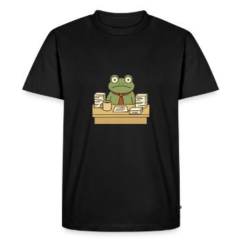 Business Frog - Men's Premium Organic T-Shirt - black - Front - Nico (187cm)