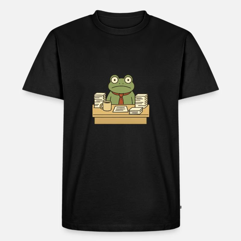 Business-Frosch - Männer Premium Bio T-Shirt - Schwarz
