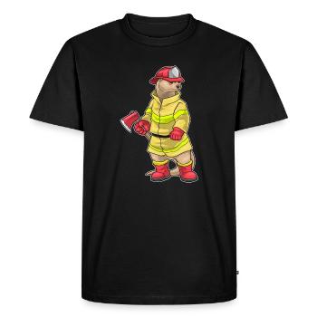 Otter Hache de pompier Brigade de pompiers - T-shirt Premium bio Homme - noir - Devant - Nico (187cm)