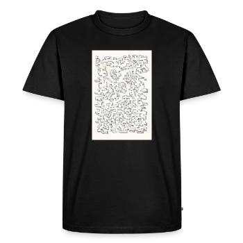 Labyrinthe rétro - T-shirt Premium bio Homme - noir - Devant - Nico (187cm)
