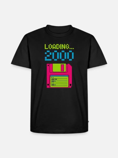 Loading 2000 Disketten-Design Retro Pixel Design - Männer Premium Bio T-Shirt - Schwarz