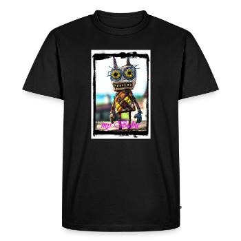 Colorful rag doll with a curious face - Men's Premium Organic T-Shirt - black - Front - Nico (187cm)