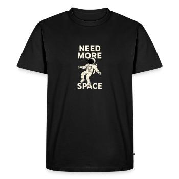 Astronaut Need More Space – Weltraum Design - Men's Premium Organic T-Shirt - black - Front - Nico (187cm)