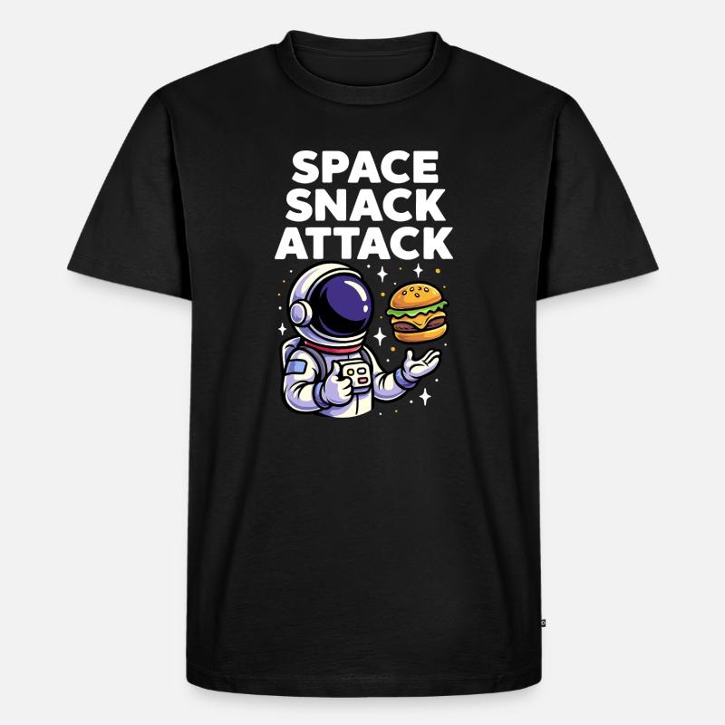 Astronaut Burger Space Snack Attack - Männer Premium Bio T-Shirt - Schwarz