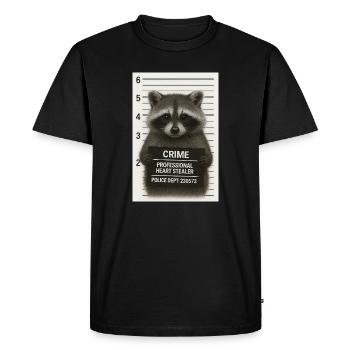 Raton laveur – vol de cœur avec un système - T-shirt Premium bio Homme - noir - Devant - Nico (187cm)