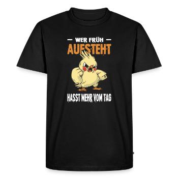 Dictons drôles, tenues amusantes, ironie, sarcasme - T-shirt Premium bio Homme - noir - Devant - Nico (187cm)