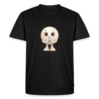 Cuddly Golf Ball Golfer Heart View - Men's Premium Organic T-Shirt - black - Front - Nico (187cm)