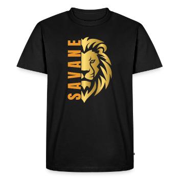 Lion doré  - T-shirt Premium bio Homme - noir - Devant - Nico (187cm)