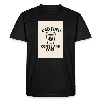 Dad Fuel : Café et Cool - T-shirt Premium bio Homme - noir - Devant - Nico (187cm)