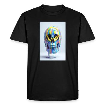 Crâne psychédélique avec lunettes de protection contre le sourire - T-shirt Premium bio Homme - noir - Devant - Nico (187cm)