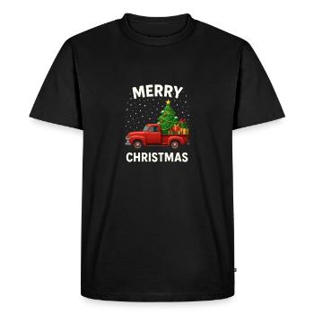 Camions vintage Noël - T-shirt Premium bio Homme - noir - Devant - Nico (187cm)