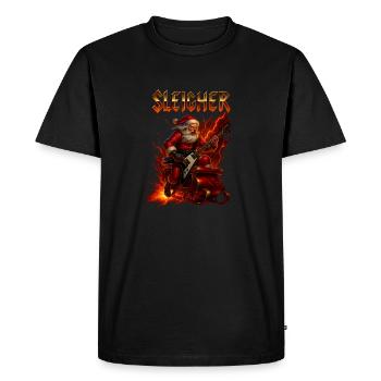 Heavy Metal Santa Sleigher - Men's Premium Organic T-Shirt - black - Front - Nico (187cm)