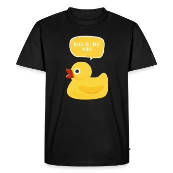 Parlez à la conception du canard ailé - T-shirt Premium bio Homme - noir - Devant - Nico (187cm)