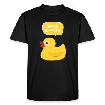 Le charlatan arrive au design de canard - T-shirt Premium bio Homme - noir - Devant - Nico (187cm)