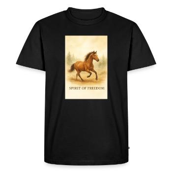 Spirit of Freedom Horse - T-shirt Premium bio Homme - noir - Devant - Nico (187cm)