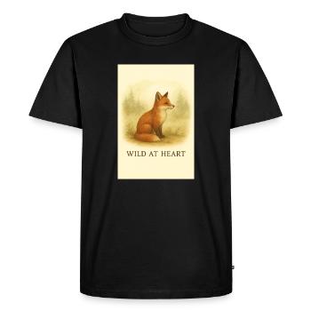 Wild Fox in Nature - Men's Premium Organic T-Shirt - black - Front - Nico (187cm)