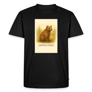 Soft Giant Bear - Men's Premium Organic T-Shirt - black - Front - Nico (187cm)