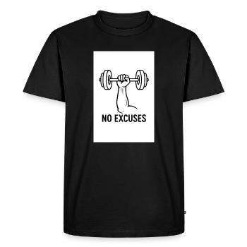 No excuse GYM - Men's Premium Organic T-Shirt - black - Front - Nico (187cm)