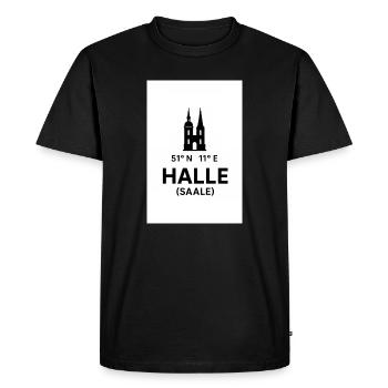 Monument de la silhouette de Halle Saale - T-shirt Premium bio Homme - noir - Devant - Nico (187cm)