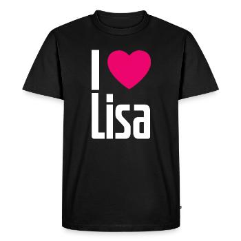 J’aime Lisa Cœur Rose J’aime Lisa - T-shirt Premium bio Homme - noir - Devant - Nico (187cm)