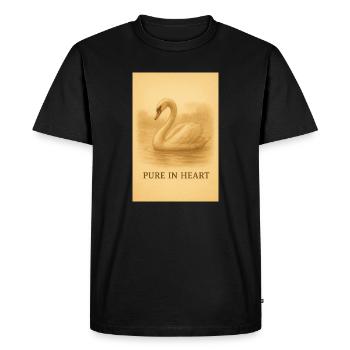 Swan Silhouette Pure in Heart - Men's Premium Organic T-Shirt - black - Front - Nico (187cm)