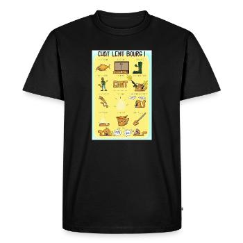 Chat lent bourg - T-shirt Premium bio Homme - noir - Devant - Nico (187cm)