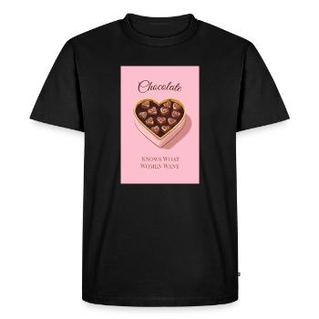 Le chocolat sait ce que veulent les femmes - T-shirt Premium bio Homme - noir - Devant - Nico (187cm)