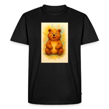 Ours de la Joie en aquarelle - T-shirt Premium bio Homme - noir - Devant - Nico (187cm)