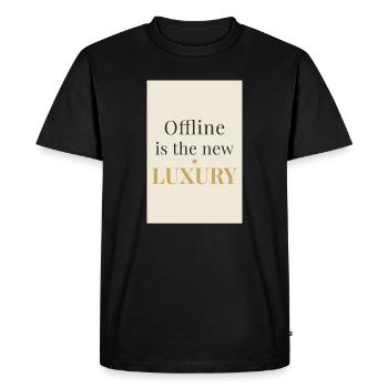 Offline is the New Luxury – Minimal Design - Men's Premium Organic T-Shirt - black - Front - Nico (187cm)