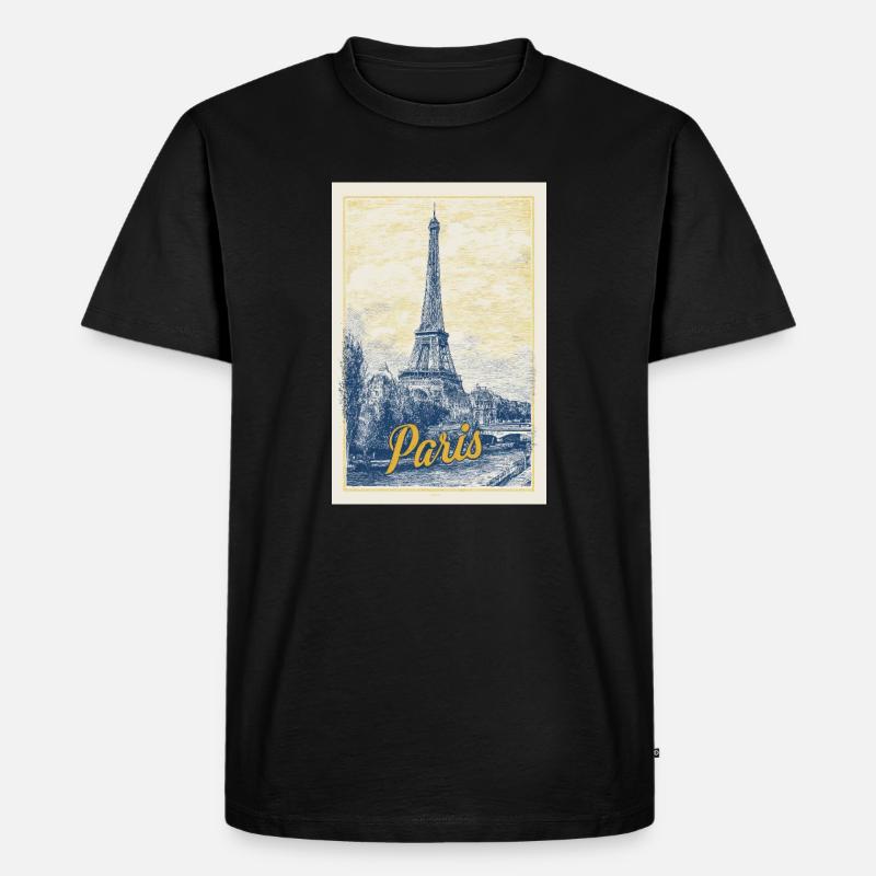 Plan directeur Paris Eiffel - T-shirt Premium bio Homme - noir