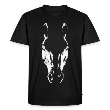 Silhouette cheval minimaliste horse Head  - T-shirt Premium bio Homme - noir - Devant - Nico (187cm)
