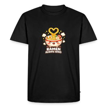 Kanagawa Wave Ramen Bowl Kawaii Japanese - Men's Premium Organic T-Shirt - black - Front - Nico (187cm)