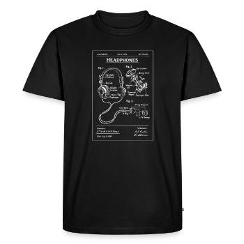 Headphones Patent Blueprint - Men's Premium Organic T-Shirt - black - Front - Nico (187cm)