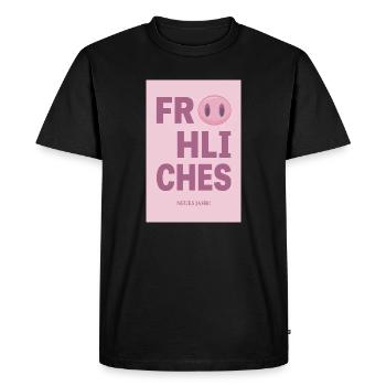Bonne année – Conception de vœux du Nouvel An - T-shirt Premium bio Homme - noir - Devant - Nico (187cm)