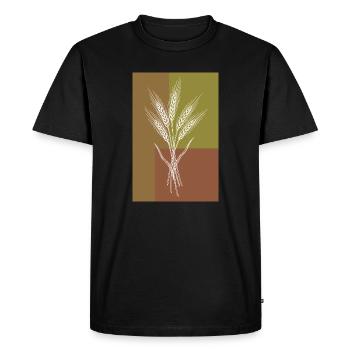 Art en lignes d’épis de blé – Motif de la nature - T-shirt Premium bio Homme - noir - Devant - Nico (187cm)
