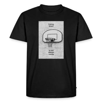 Falling Down Is Not Always Losing – Poster - Men's Premium Organic T-Shirt - black - Front - Nico (187cm)