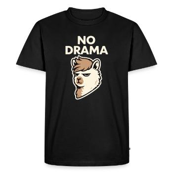 NO DRAMA Alpaga – Déclaration Cool Streetwear - T-shirt Premium bio Homme - noir - Devant - Nico (187cm)
