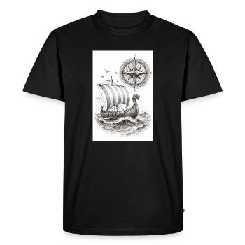 Navire à voile Compass Viking - T-shirt Premium bio Homme - noir - Devant - Nico (187cm)