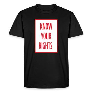 Connaissez vos droits Activisme Justice Liberté - T-shirt Premium bio Homme - noir - Devant - Nico (187cm)