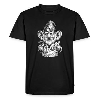 Pouce levé du Docteur Gnome. - T-shirt Premium bio Homme - noir - Devant - Nico (187cm)