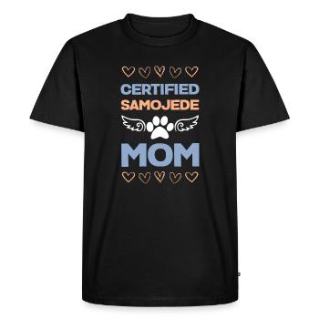 Certified Samoyed Mom Wings - Men's Premium Organic T-Shirt - black - Front - Nico (187cm)
