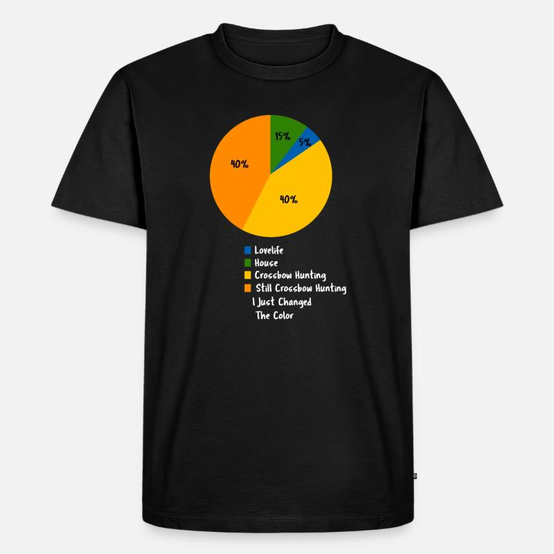Lustiges Armbrustjagd-Kuchendiagramm Jäger-Geschenk - Männer Premium Bio T-Shirt - Schwarz