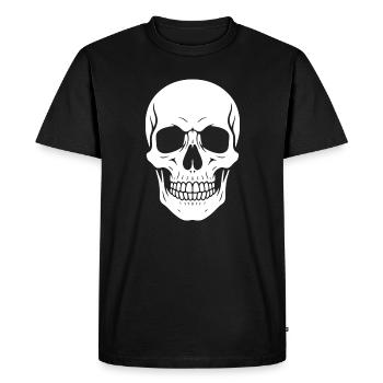 Graphique de la silhouette du crâne - T-shirt Premium bio Homme - noir - Devant - Nico (187cm)